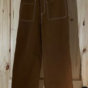 Who What Wear Dark Tan Wide Leg Pants